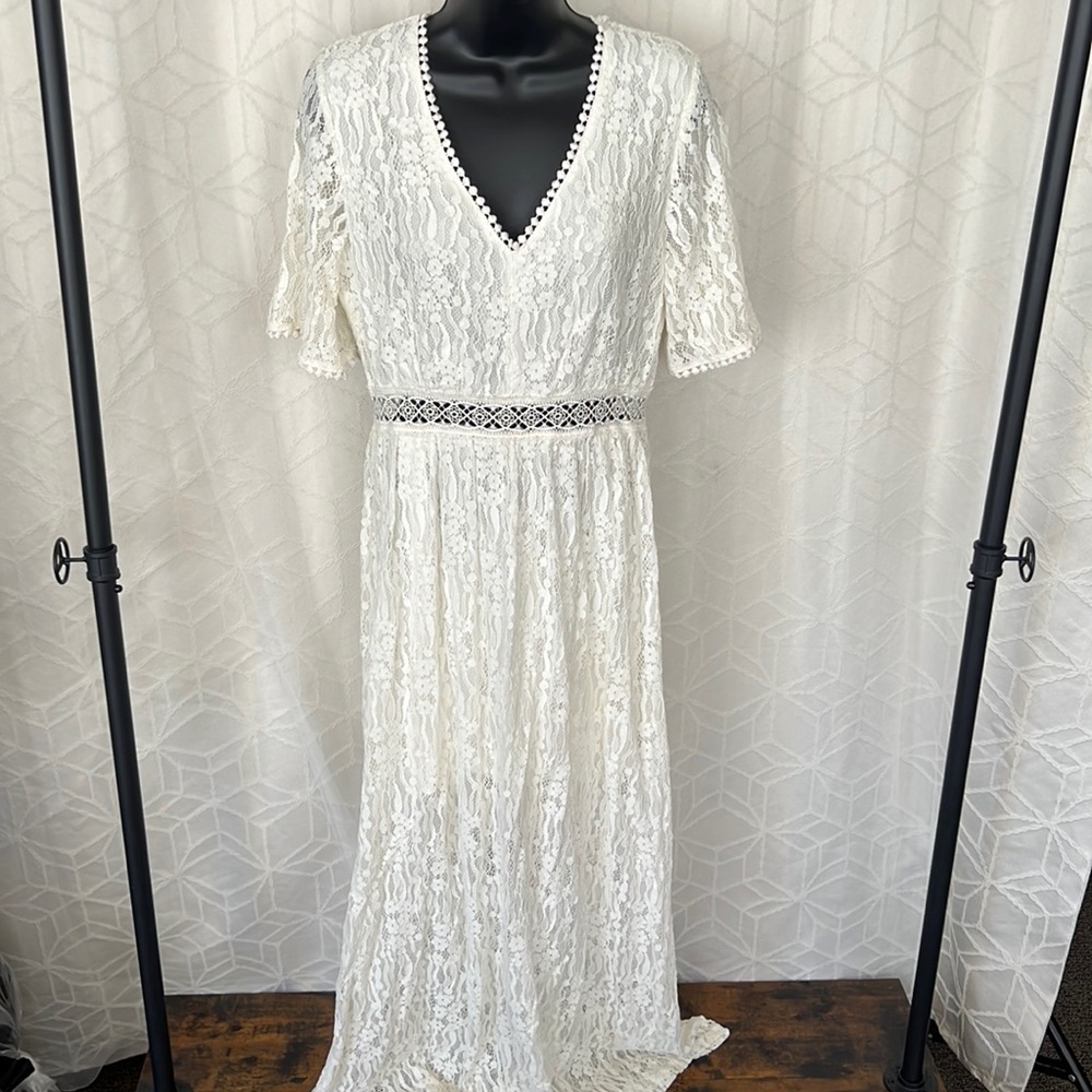 Promesa White Lace Dress